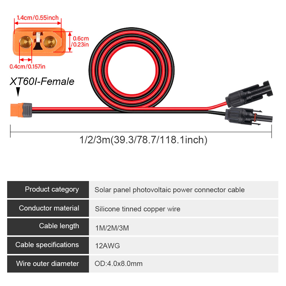 1/2/3M Solar Connector to XT60 - Ipex Connector review and price