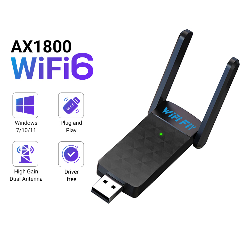 1800Mbps WiFi 6 USB Adapter 5G - Antenna 2.4Ghz review and price